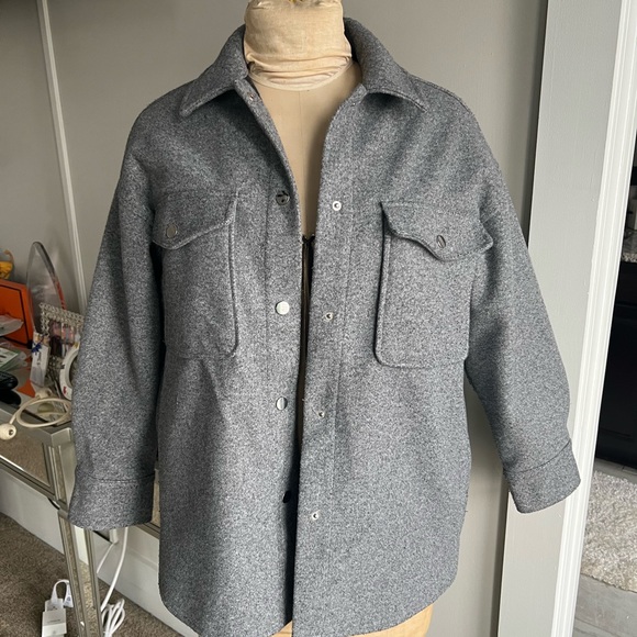 Zara soft grey shirt jacket - Picture 5 of 12